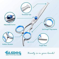 GLADOG Professional Dog Grooming Scissor with Safety Round Tips, Stainless Steel Pet Grooming Scissors, Sharp and Durable Pet Grooming Shears for Dogs and Cats