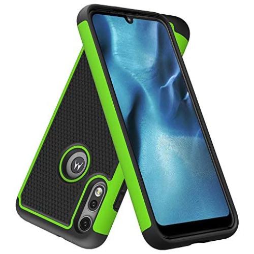 Dahkoiz Case for Motorola Moto E 2020 Case, Sturdy Durable Armor Defender Cover Dual Layer Hybrid Protective Phone Case for Motorola Moto E 2020, Green
