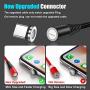 Magnetic Charging Cable,(4Pack 1ft/3ft/3ft/6ft) LSGAE 2nd Generation 3 in 1 Cable QC 3.0 Fast Charging & Data Transmission, Compatible with Mirco USB, Type C Smartphone and iProduct Device (Black)