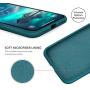 OuXul Case for iPhone X/iPhone Xs 5.8 inch Liquid Silicone Gel Rubber Phone Case, Full Body Slim Soft Microfiber Lining Cushion Shockproof Protective Case (Blackish Green)