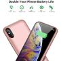 Trswyop Battery Case for iPhone Xs Max, 7800mAh Portable Charging Case for iPhone Xs Max Rechargeable External Battery Pack Extended Battery Protective Charger Case(6.5 inch)-Rose Gold