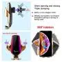 Smart Sensor Wireless Car Charger Mount, Automatic Clamping QC/QI 10W Fast Charging Car Charger Holder Compatible with iPhone 11/Xs/Xs Max/XR/X /8,Samsung Galaxy Note 9/ S9/ S9+/ S8 etc(Gold)