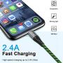 iPhone Charger, iCrius Apple MFi Certified 6FT Lightning Cable Led Light Up USB Fast Charging Cord Compatible with iPhone SE/ 11/Pro/Max/X/XS/XR/XS Max/8/Plus/7/7 Plus/6/6S/6 Plus, iPod Touch (Green)