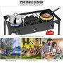 GYMAX Outdoor Stove, 3-Burner High Pressure Propane Gas Camp Stove with Detachable Legs, Perfect for Camping Patio, 225,000-BTU