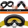 Ski Goggles,OTG Anti-Fog Snowboard Skate Snowmoblie Interchangeable Double Layer Spherical Lens Frameless Snow Goggles Men Women Juli BNC