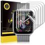 LK [6 Pack] Screen Protector for Apple Watch (42mm Series 3 2 1 44mm Series 5 4 Compatible) Max Coverage [Anti-Bubble] HD Clear Film