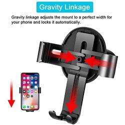 Gravity Car Phone Mount, iVoler Hands Free Auto Lock One Handed Air Vent Cradle Auto Release Cell Phone Holder One-Handed Design Compatible iPhone Xs MAX X 8 7 6 Plus Samsung S9 S8 S7 Note Black