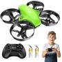 Potensic Upgraded A20 Mini Drone Easy to Fly Even to Kids and Beginners, RC Helicopter Quadcopter with Auto Hovering, Headless Mode, Extra Batteries and Remote Control-Green