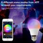 Smart Light Bulb Compatible with Alexa, RGB 60W WiFi Bulb Compatible with Amazon Echo and Google Assistant. Multicolor, Dimmable, No Hub Required, Widget, IFTTT and Siri Shortcut