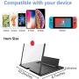 Screen Magnifier Amplifier,3D HD New Phone Holder 12" Screen Amplifier,Movies,Videos,Games Movie Video Phone Foldable Stand Screen Phone Projector for All Smartphones