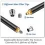Bargains Depot New 5mm High-Sensivity Fiber Tip Capacitive Stylus Dual-tip Universal Touchscreen Pen for All Tablets & Cell Phones with 8 Extra Replaceable Fiber Tips (4 Pieces, Black/Blue/Purple/Red)