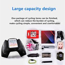 JHM Bike Frame Bag, Bicycle Phone Holder, Waterproof Cycling Front Top Tube Pouch Bike Frame Phone Mount Crossbar Storage Bags for Phone Smartphones Below 6.0
