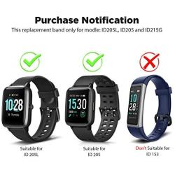 Letsfit ID205L Smart Watch Bands, Adjustable Smartwatch Replacement Straps for ID205L Sport Watch, Replacement Accessory Bandst with 2 Pack, Black+Pink