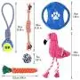 Petbobi Dog Toys Dog Teething Toys Best Puppy Chew Toys Plush Dog Chew Toys Squeaky Toys Set Rope with Balls 6 pcs