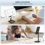 Tekpluze Cell Phone Stand for Desk,Smartphone Stand with Adjustable Angle and Height,Mobile Phone Stand with Anti-Slip Base, Compatible with All Smartphone,iPhone,iPad and Switch (4-10") - Black