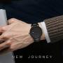 SONGDU Mens Ultra-Thin Quartz Analog Date Wrist Watch with Black Leather Strap