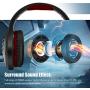 Stereo Gaming Headset Compatible with PS4, Xbox One, Nintendo Switch, PC, Headphones for PS4 Xbox One Laptop with Bass Surround, LED Light, Soft Memory Earmuffs & Noise Canceling Microphon