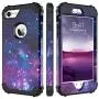 iPhone 8 Case, iPhone 7 Case, BENTOBEN Heavy Duty Shockproof 3 in 1 Slim Hybrid Hard PC Soft Silicone Bumper Space Galaxy Design Protective Phone Case Cover for iPhone 8 /iPhone 7 (4.7") Nebula Purple