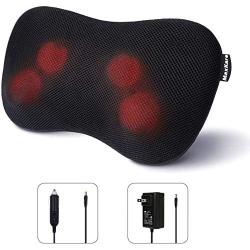 MaxKare Back Massager Neck Massager Massage Pillow with Heat, Shiatsu and Deep Tissue Kneading Massager for Cervical, Shoulder, Waist, Muscle Pain Relief, Relaxation in Car Home and Office