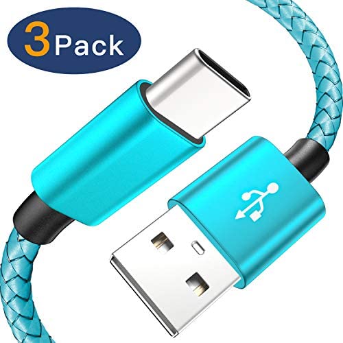 USB C Cable, MARGE PLUS Type C Charging Cable 3 Pack (6Ft) Braided Fast Charging Cord Compatible with Samsung Galaxy A20 A50 A51 A71 A10 A10e S10 S20 Plus Note10, LG Stylo 5 4,and Other USB C Device
