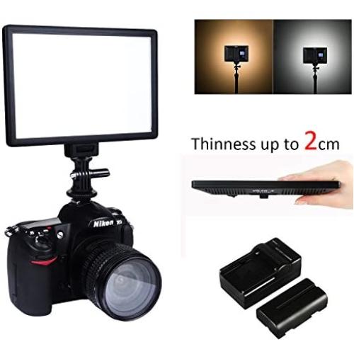 VILTROX L116T RA CRI95 Super Slim LED Light Panel,3300K-5600K LED Video Light Panel, LCD Display Screen,Color Temperature and Brightness can be Adjusted with NP-F550 Lithium Battery