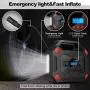 Portable Air Compressor Tire Inflator, 12V 120 PSI Car Tire Pump with Digital Pressure Gauge and Emergency Flashlight, Auto Air Pump for Car, Bicycle, Motorcycle, Balls