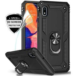 LeYi Samsung Galaxy A10e Case (NOT FIT A10) with HD Screen Protector, Military Grade Armor Full-Body Protective Phone Cover Case with 360 Degree Rotating Holder Kickstand for Samsung A10e, Black