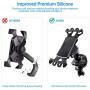 Keten Bike Phone Holder, Detachable & 360° Rotatable Silicon Mobile Holder for Motorcycle/Scooter/Stroller, Compatible with iPhone X Xr Xs Max Samsung S9+ S10+ Plus (Black)