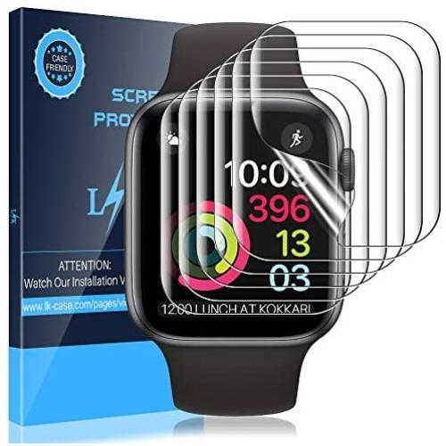 LK [6 Pack] Screen Protector for Apple Watch 40mm Series 4/5 / Apple Watch 38mm Series 2 3, [Max Coverage][Case Friendly] [Bubble Free] iWatch 40mm iWatch 38mm HD Clear Flexible TPU Film