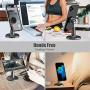 Cell Phone Stand Magnetic, enGMOLPHY Phone Holder Desk, Compatible with iPhone 11Pro XR 8 X 7 6 6s Plus,Android Smartphone Mount Cradle Dock, Office Desk Accessories -Black