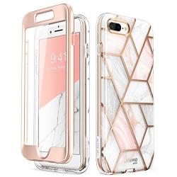 i-Blason Cosmo Glitter Clear Bumper Case for iPhone 8 Plus/iPhone 7 Plus, Marble