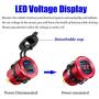 YONHAN Quick Charge 3.0 Dual USB Charger Socket, Waterproof Power Outlet Fast Charge with LED Voltmeter & Wire Fuse DIY Kit for 12V/24V Car Boat Marine ATV Bus Truck and More - Red