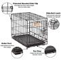 MidWest Homes for Pets Dog Crate | iCrate Single Door & Double Door Folding Metal Dog Crates | Fully Equipped