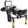 Ikan Flyweight DSLR Shoulder Rig, Vertical and Lateral Adjustability, Ideal for DSLRs and Small Camcorders, 5mm Rods Accommodate Follow Focus Systems and Matte Boxes (ELE-FLWDSLR) - Black