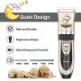 Maxshop Low Noise Rechargeable Dogs Clippers Grooming Trimming Kit Set with Long Life Battery Use for Small Middle Large Dogs and Cats Pets - Gold