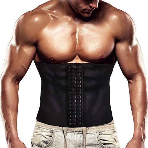 Wonderience Men Waist Trainer Slimming Body Shaper Belt Support Underwear Sweat Weight Loss Corset