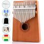 Kalimba17 Keys Thumb Piano with Tune Hammer Kalimba for Family Party Solid Mahogany Wood Portable Finger Piano African Wood Mbira Sanza Musical Instrument Gifts for Kids Adult Beginners