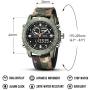 Big Face Military Tactical Watch for Men, Mens Outdoor Sport Wrist Watch, Large Analog Digital Watch - Dual Display Japanese Movement, Heavy Duty Stainless Steel Case, 3ATM Water Resistant