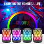 LED Portable Bluetooth Speakers with Lights, LFS Night Light IPX5 Waterproof Speakers, Color Change Diamond Shape Computer Speaker, Built-in Mic,TF Card and TWS, for iPhone Samsung Gaming Christmas