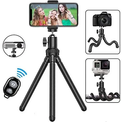 Phone Tripod,Shengsite Portable and Extendable Camera Tripod Stand with Wireless Remote 360°Rotating Adjustable Flexible Cell Phone Tripod Compatible with iPhone, Android Phone, Camera, Sports Camera Phone Tripod,Shengsite Portable and Extendable Camera Tripod Stand with Wireless Remote 360°Rotating Adjustable Flexible Cell Phone Tripod Compatible with iPhone, Android Phone, Camera, Sports Camera
