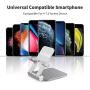 Cell Phone Holder Stand for Desk FLOVEME Aluminum Metal Adjustable Foldable Smartphone Holder Mobile Phone Stand Cradle for Desktop Office Accessories Compatible Size 4-7.9
