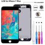 Screen Replacement Compatible for iPhone 7 Plus Black 5.5 Inch, LCD Display 3D Touch Digitizer Full Assembly with Proximity Sensor + Front Facing Camera + Earpiece Speaker + Repair Tools Kit