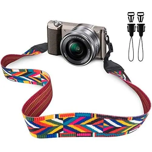 Wolven Camera Neck Shoulder Belt Strap Compatible All DSLR / SLR / Men / Women Etc, Multi-Colored Wolven Camera Neck Shoulder Belt Strap Compatible All DSLR / SLR / Men / Women Etc, Multi-Colored