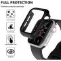 [2 Pack] L K Case for Apple Watch 44mm Series 4/5 Built-in Tempered Glass Screen Protector, All-Around Ultra-Thin Bumper Full Cover Hard PC Protective Case for iWatch 44MM - Black
