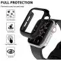[2 Pack] L K Case for Apple Watch 44mm Series 4/5 Built-in Tempered Glass Screen Protector, All-Around Ultra-Thin Bumper Full Cover Hard PC Protective Case for iWatch 44MM - Black