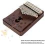 Kalimba 17 Keys Thumb Piano,Study Instruction and Tune Hammer,Portable Mbira Finger Piano Gifts for Kids and Adults Beginners (Brown)