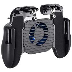 PUBG Mobile Controller with Phone Cooling Fan and Built-in 500 mAh Battery Mobile Gaming Joysticks Sensitive Shoot and Aim Keys L1R1 Shooter for PUBG Knives Out Rules of Survival