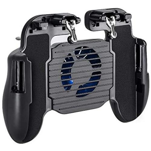 PUBG Mobile Controller with Phone Cooling Fan and Built-in 500 mAh Battery Mobile Gaming Joysticks Sensitive Shoot and Aim Keys L1R1 Shooter for PUBG Knives Out Rules of Survival