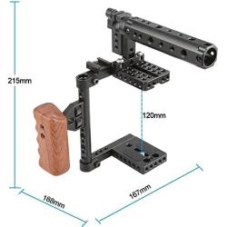 CAMVATE DSLR Camera Cage Top Handle Wood Grip for Canon Nikon Sony Panasonnic