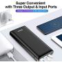 USB C Fast Battery Pack Charger, Baseus Portable Power Bank 30000mAh, 3 Output Port Charger for iPhone 11 Pro Max, Samsung S20, Android Phones, iPad, Nintendo Switch